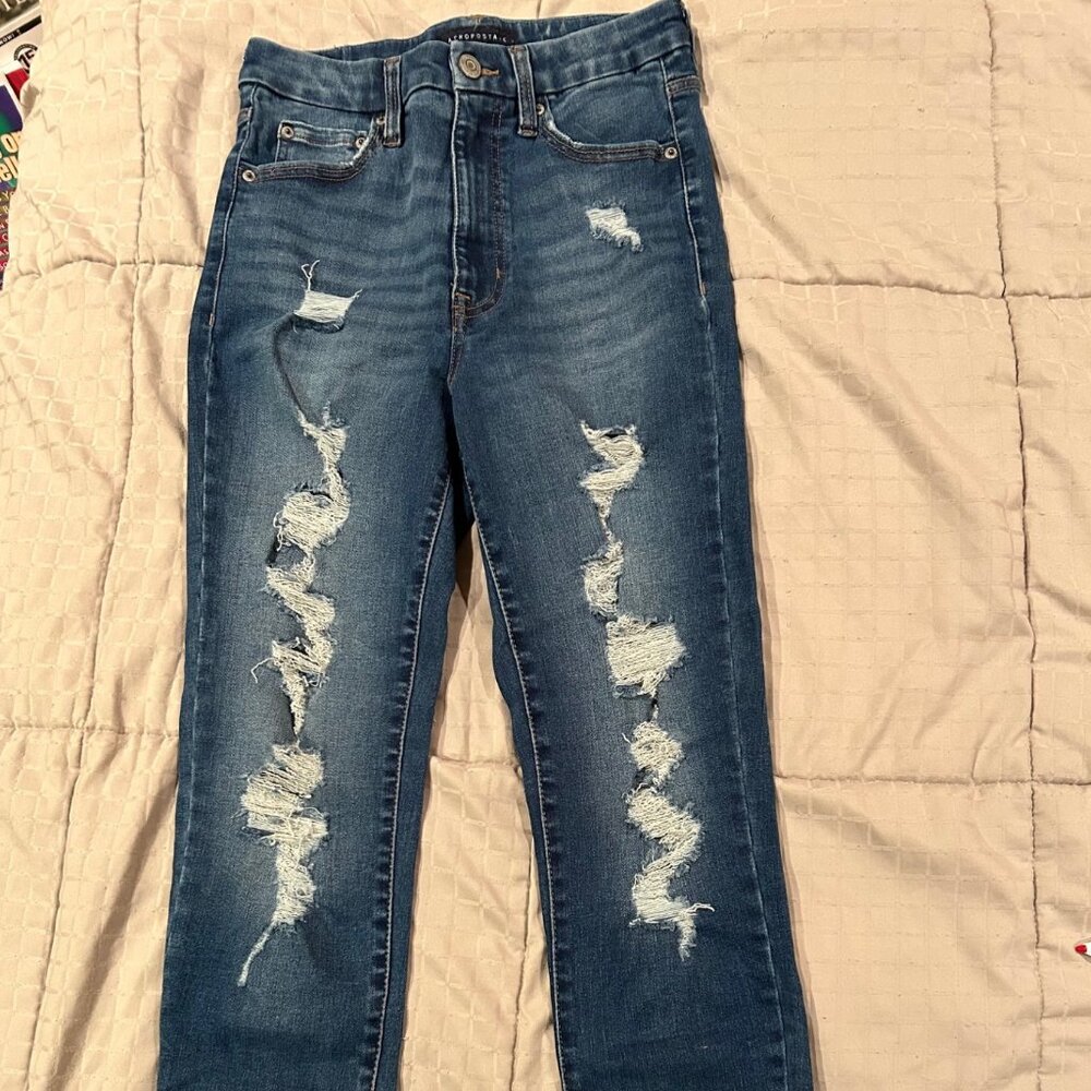 Aeropostale Denim Ripped Stretch SKINNY Jeans size 6 - regular